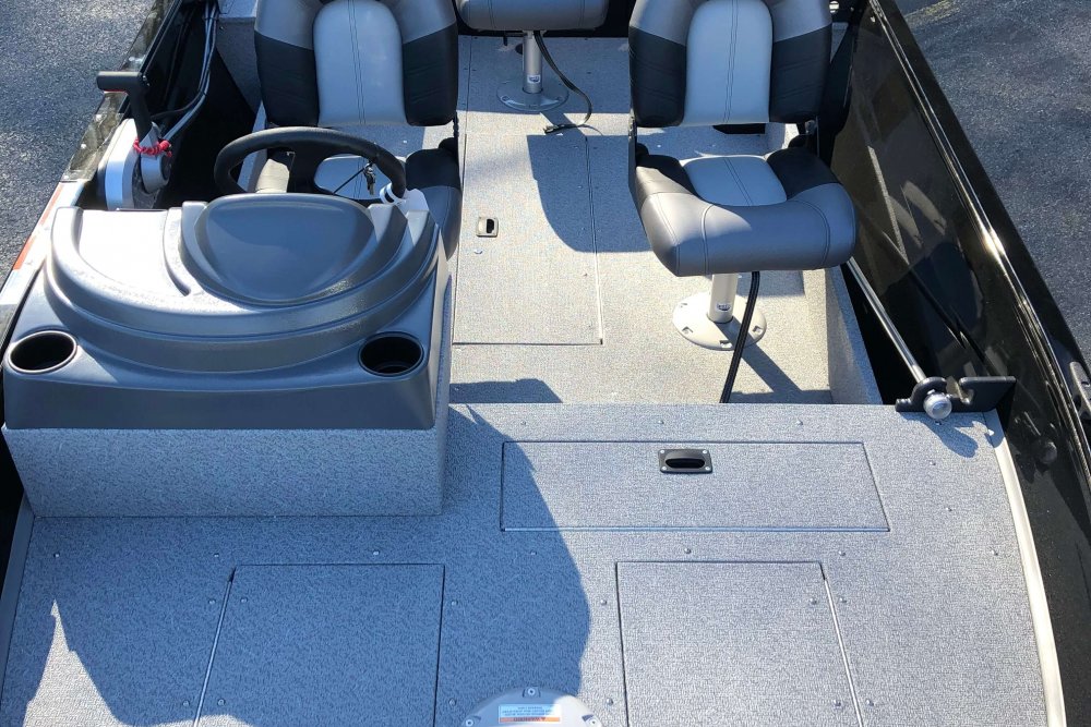 3 silver and black boat seats