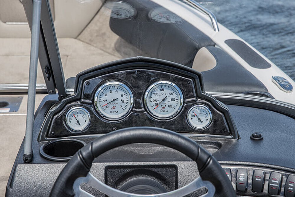Dash display with white dials